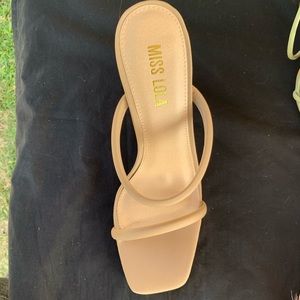Nude 2 strap heels